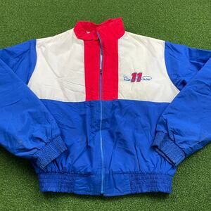 Vintage 1990s NASCAR Bill Elliott Budweiser Nylon Racing Jacket Sz XL